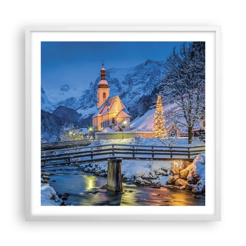 Poster în ramă albă - Spiritul Crăciunului - 60x60 cm