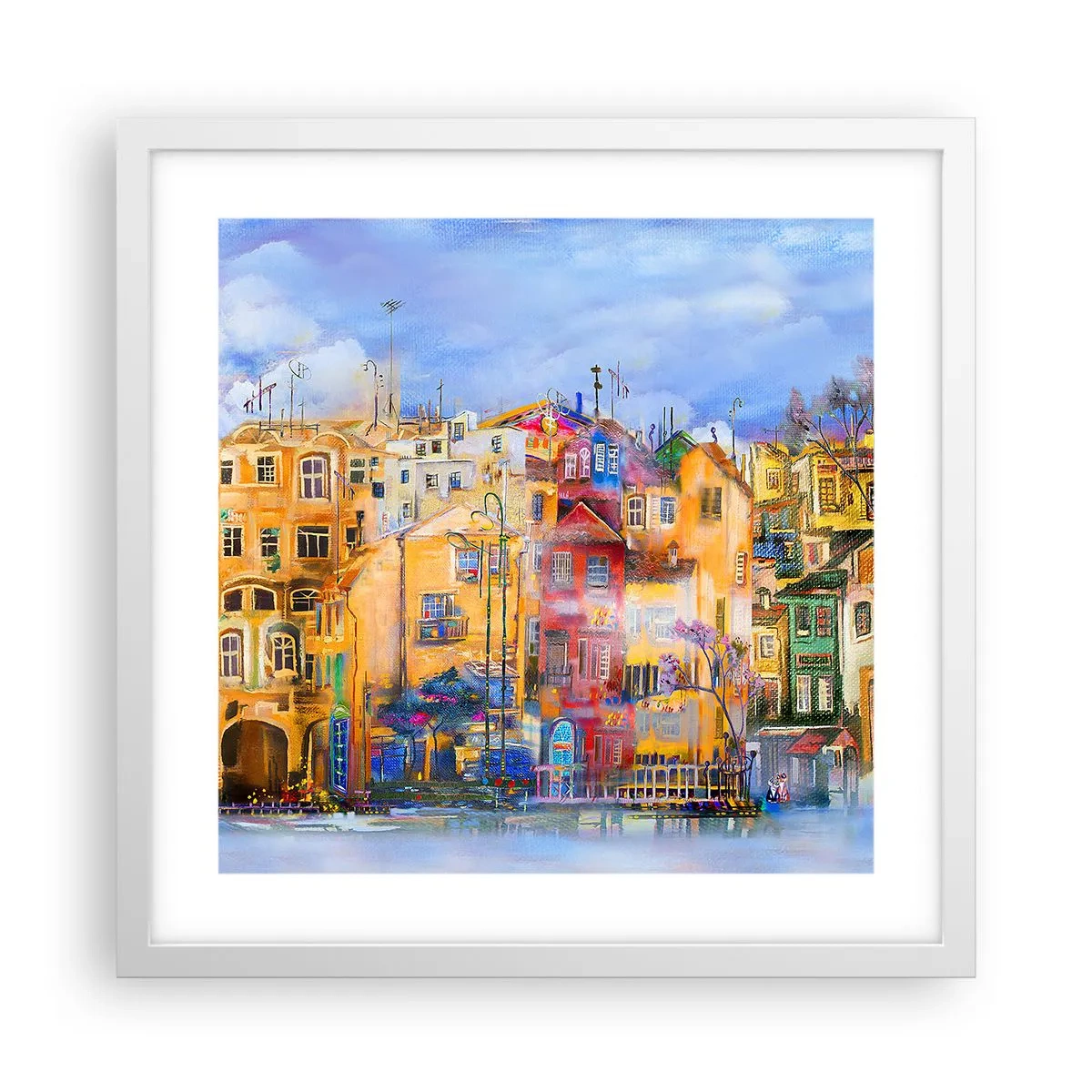 Poster în ramă albă - Suntem împreună - 40x40 cm