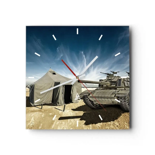 Ceas de perete - Ceas pe sticlă - Un vis militar - 30x30 cm