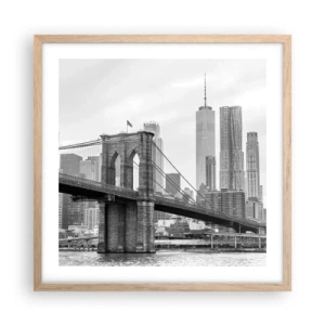 Poster în ramă de stejar deschis - New York vibes - 50x50 cm