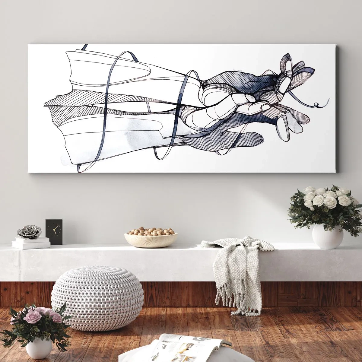 Tablou pe pânză - Un studiu al atingerii - 100x40 cm