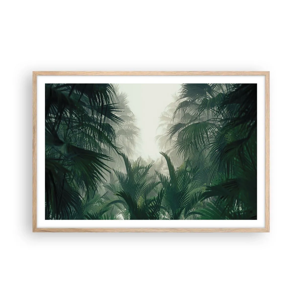 Poster în ramă de stejar deschis - Mister tropical - 91x61 cm