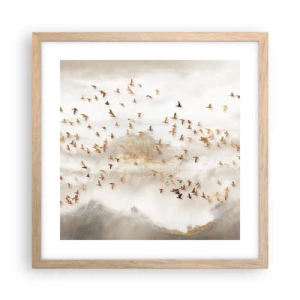 Poster în ramă de stejar deschis - A sosit timpul... - 40x40 cm