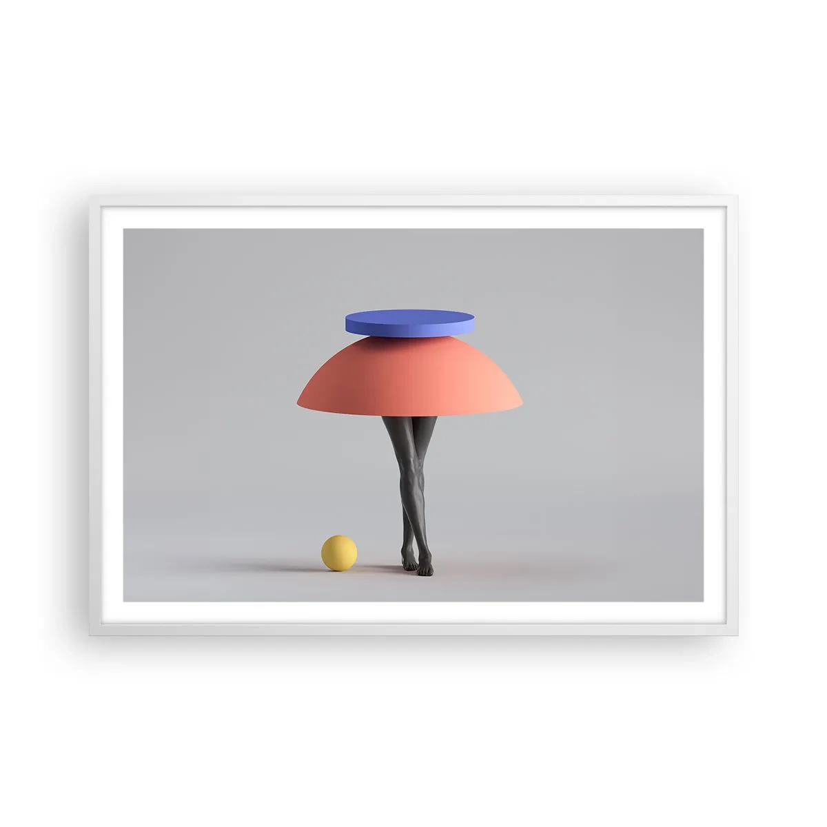 Poster în ramă albă - Compoziție suprarealistă - 91x61 cm