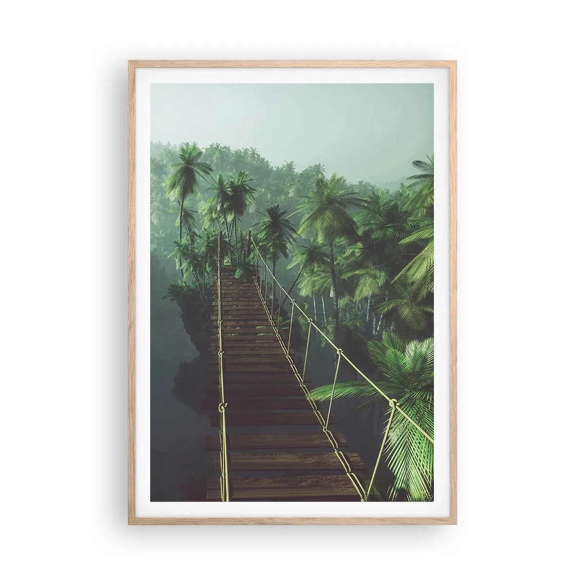 Poster în ramă de stejar deschis - Deasupra cazanului verde - 70x100 cm