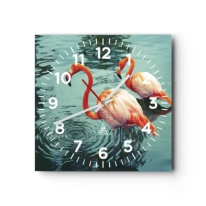 Ceas de perete - Ceas pe sticlă - Suntem bune de revistele de modă - 40x40 cm