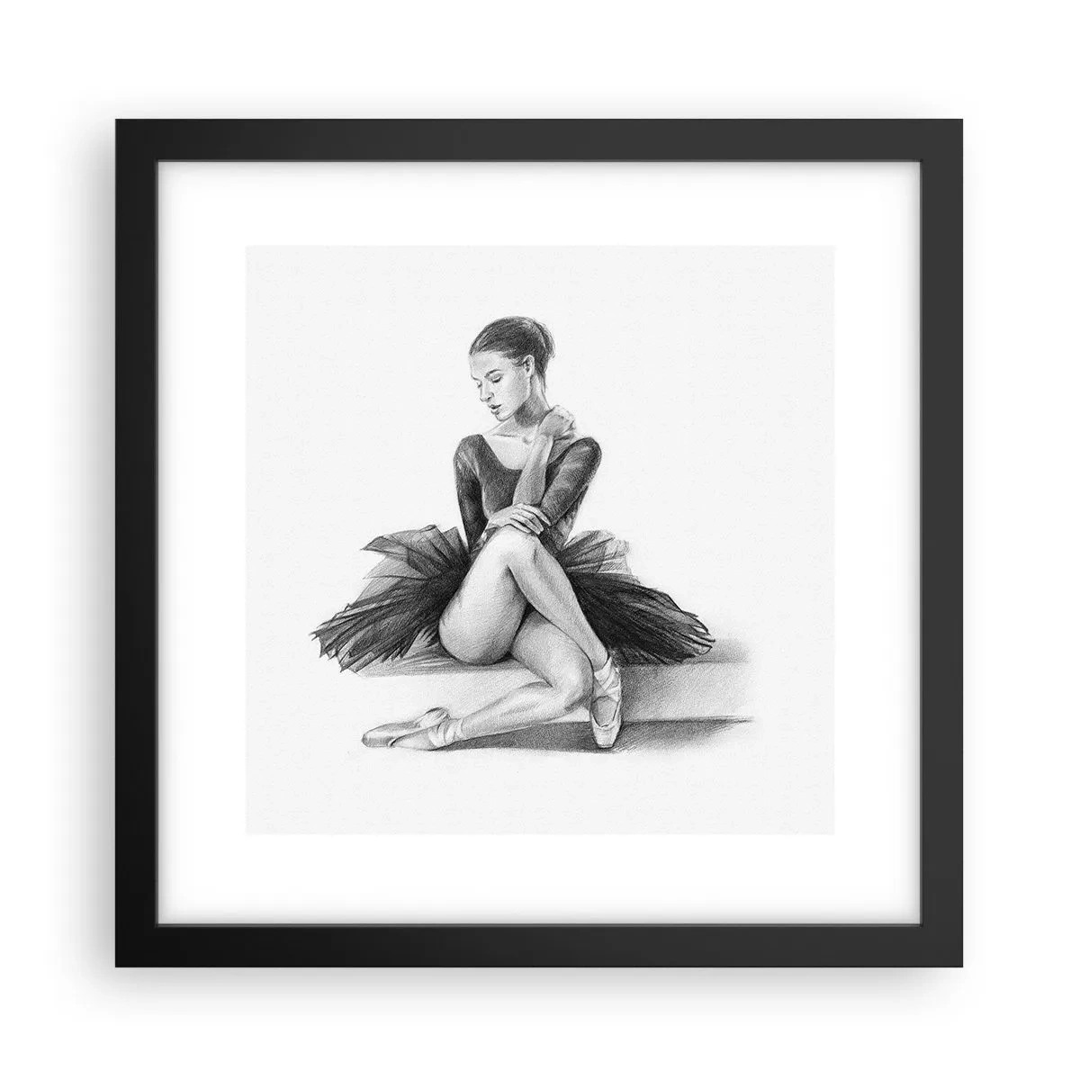 Poster în ramă neagră - Încântată de dans - 30x30 cm