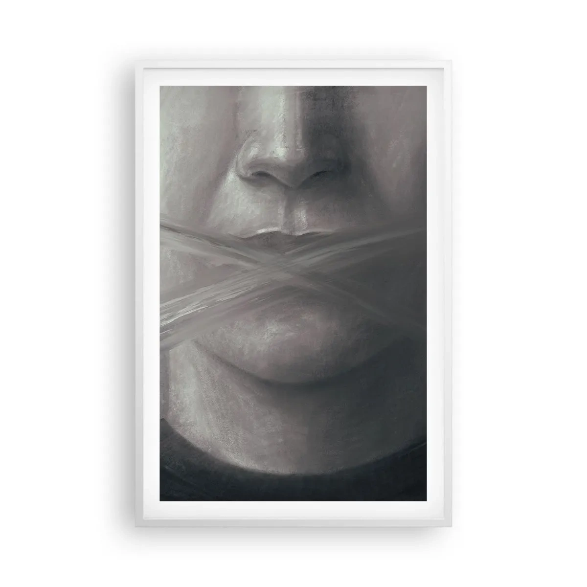 Poster în ramă albă - Nici un cuvânt - 61x91 cm