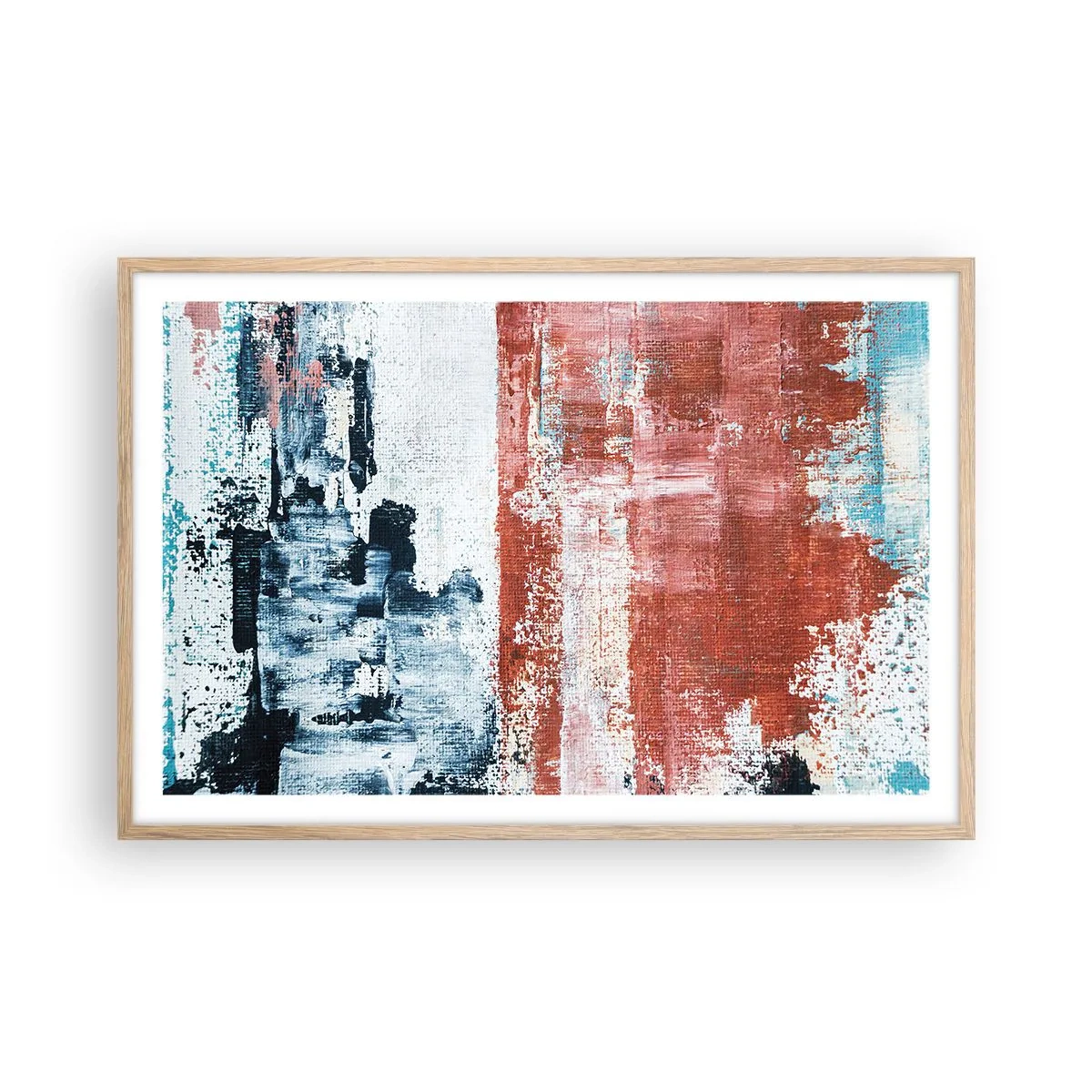 Poster în ramă de stejar deschis - Jumi-juma abstract - 91x61 cm