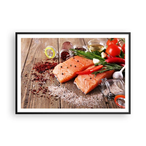 Poster în ramă neagră - O aventură norvegiană în bucătărie - 100x70 cm