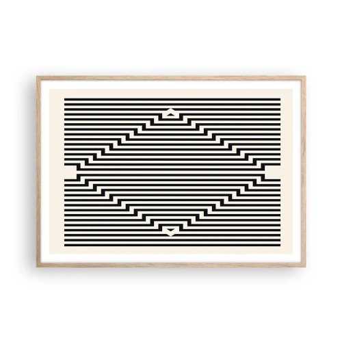 Poster în ramă de stejar deschis - Iluzie geometrică - 100x70 cm