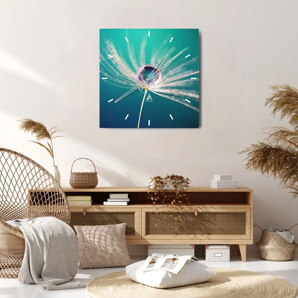 Ceas de perete - Ceas pe sticlă - Moment mistic - 40x40 cm