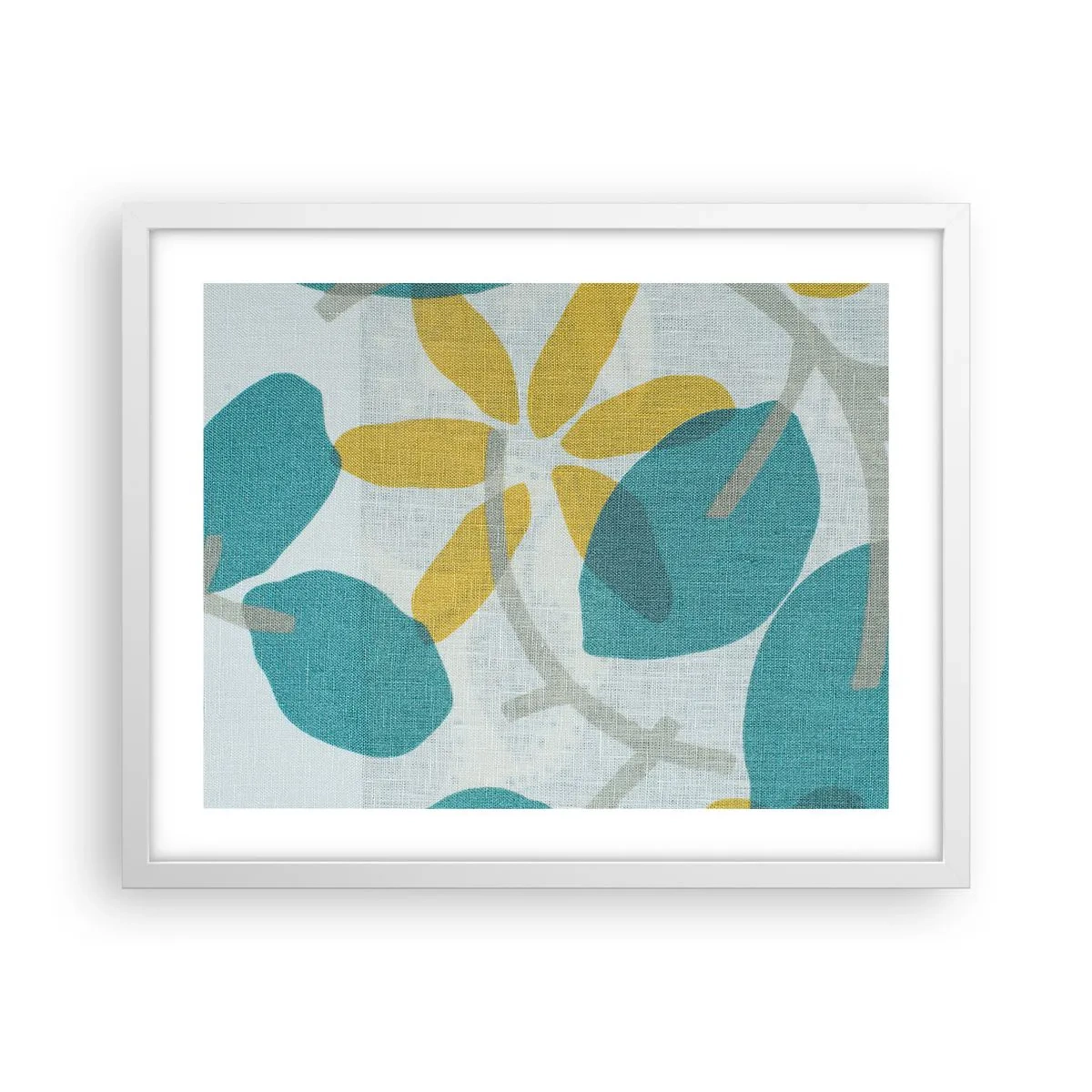 Poster în ramă albă - Printre frunzele de azur - 50x40 cm