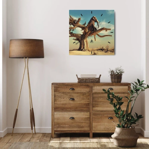 Ceas de perete - Ceas pe sticlă - Un nou punct de vedere - 30x30 cm