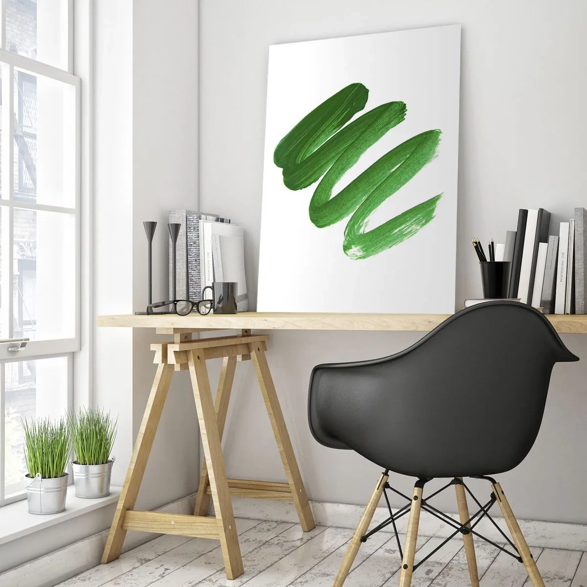 Tablou pe sticlă - Glumă verde - 50x70 cm