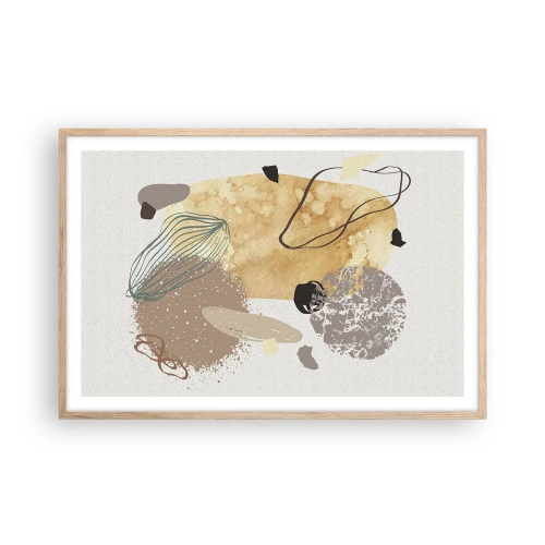 Poster în ramă de stejar deschis - Fluiditatea aplicată - 91x61 cm