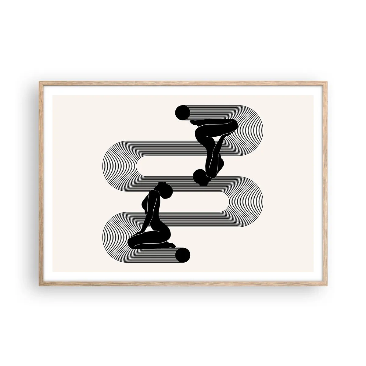 Poster în ramă de stejar deschis - Simetrie senzuală - 100x70 cm