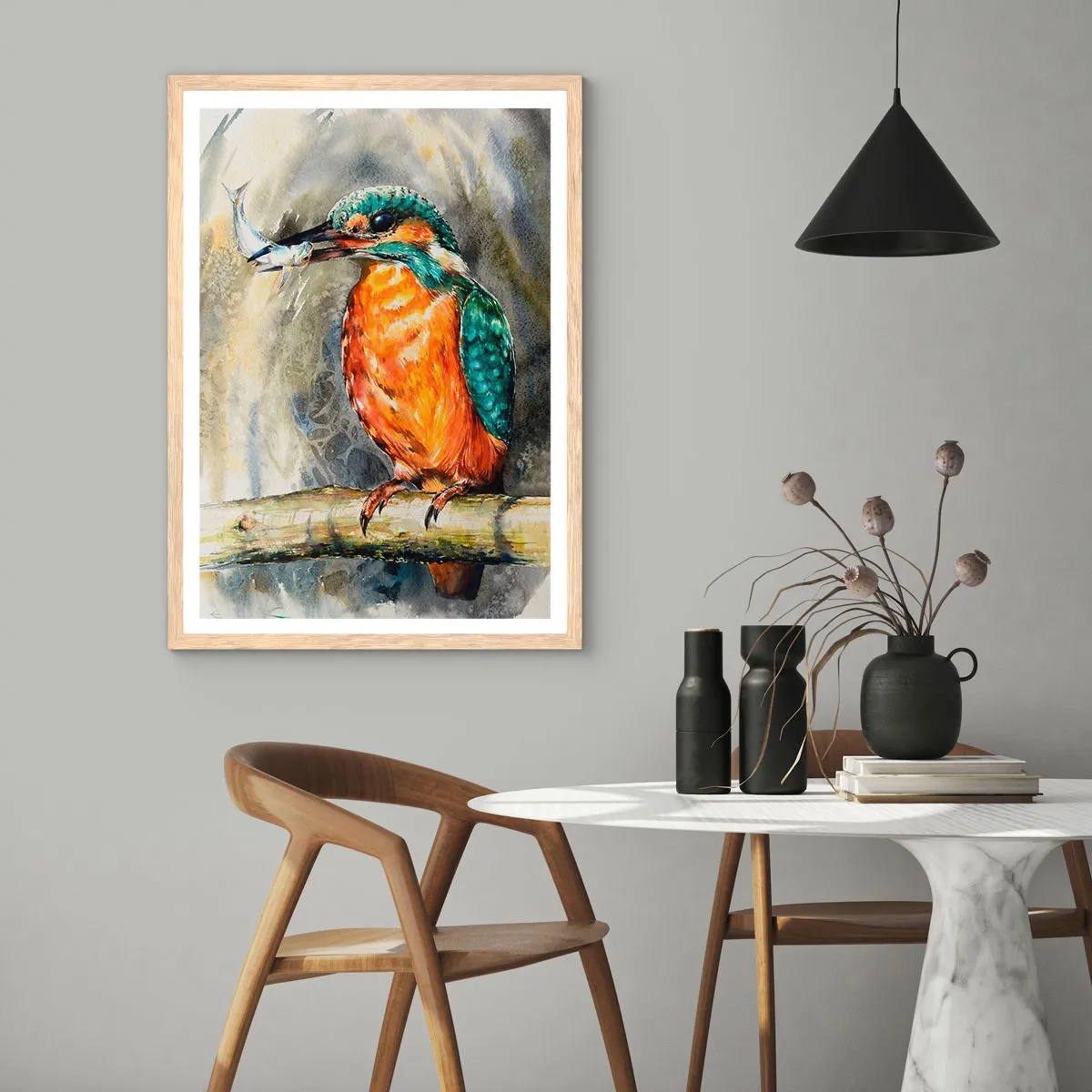 Poster în ramă de stejar deschis - Legea naturii - 61x91 cm