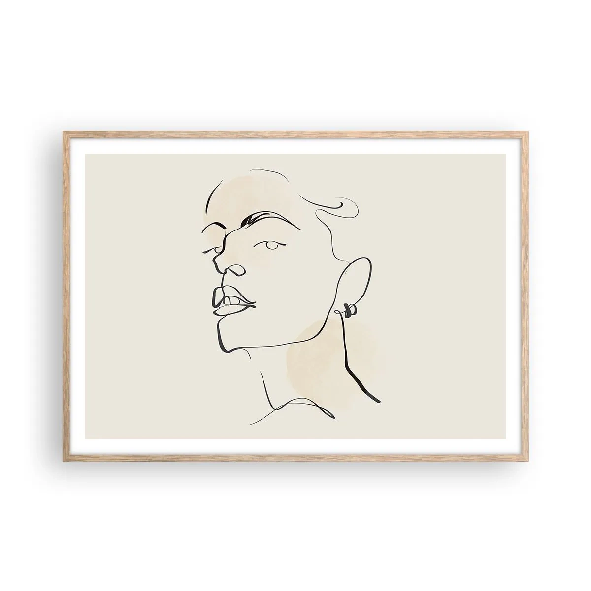 Poster în ramă de stejar deschis - O privire mândră - 100x70 cm