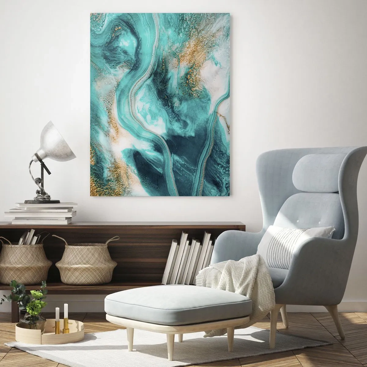 Tablou pe sticlă - Râul de aur - 50x70 cm