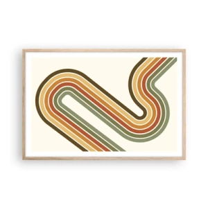 Poster în ramă de stejar deschis - Cu zigzag până la destinație - 91x61 cm