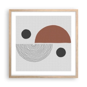 Poster în ramă de stejar deschis - Excelența roții - 50x50 cm