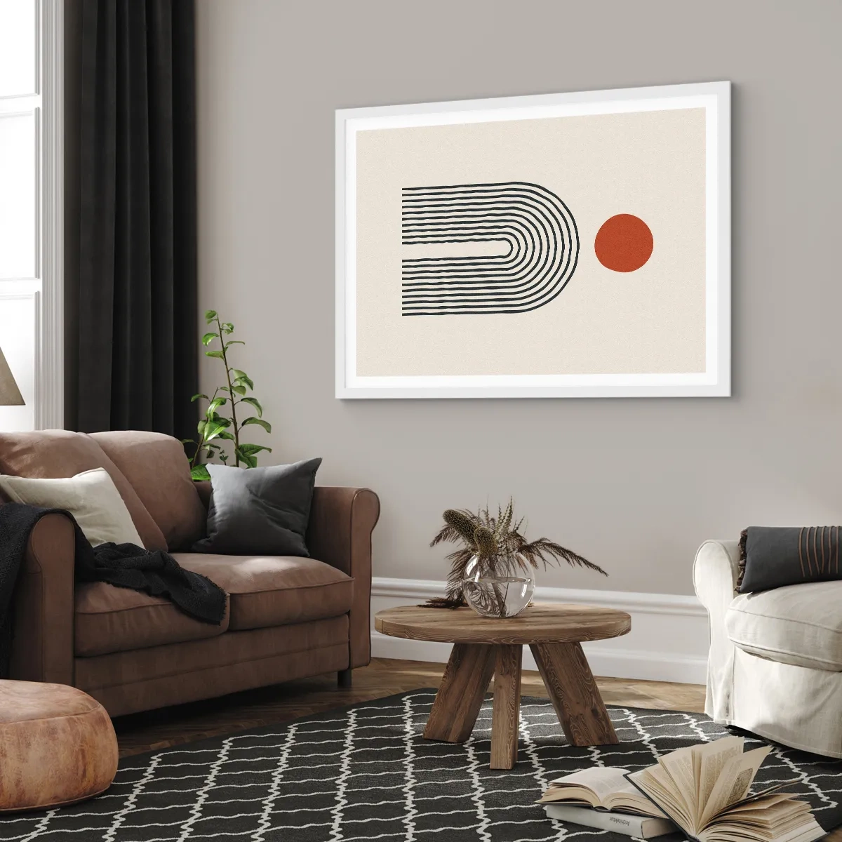 Poster în ramă albă - Magnetismul formelor și al culorilor - 100x70 cm