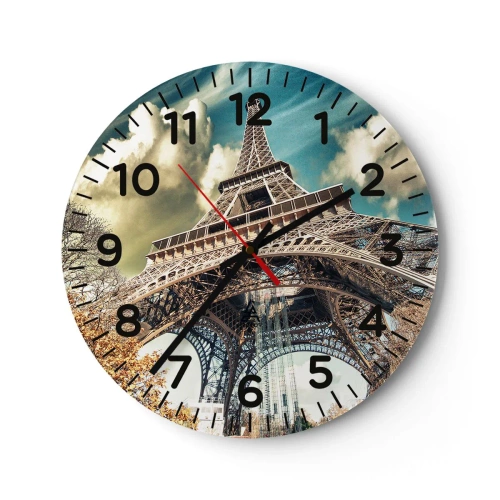 Ceas de perete - Ceas pe sticlă - Și la Paris, în toamna anului .... - 40x40 cm