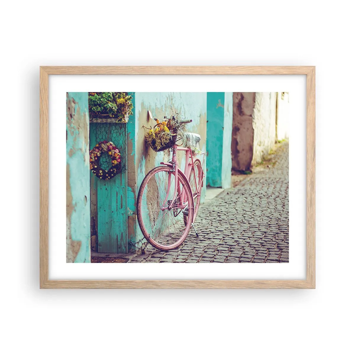 Poster în ramă de stejar deschis - Mă întorc imediat - 50x40 cm