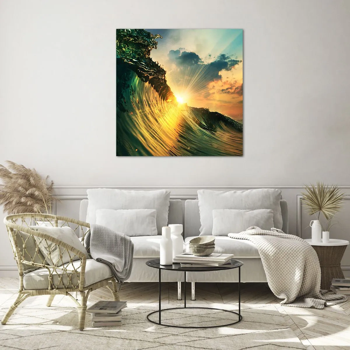 Tablou pe sticlă - Surferule, unde ești? - 50x50 cm