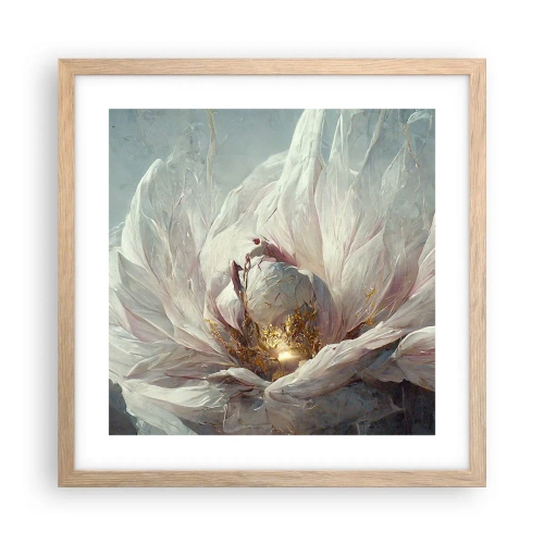 Poster în ramă de stejar deschis - Înflorește o dată la o sută de ani - 40x40 cm