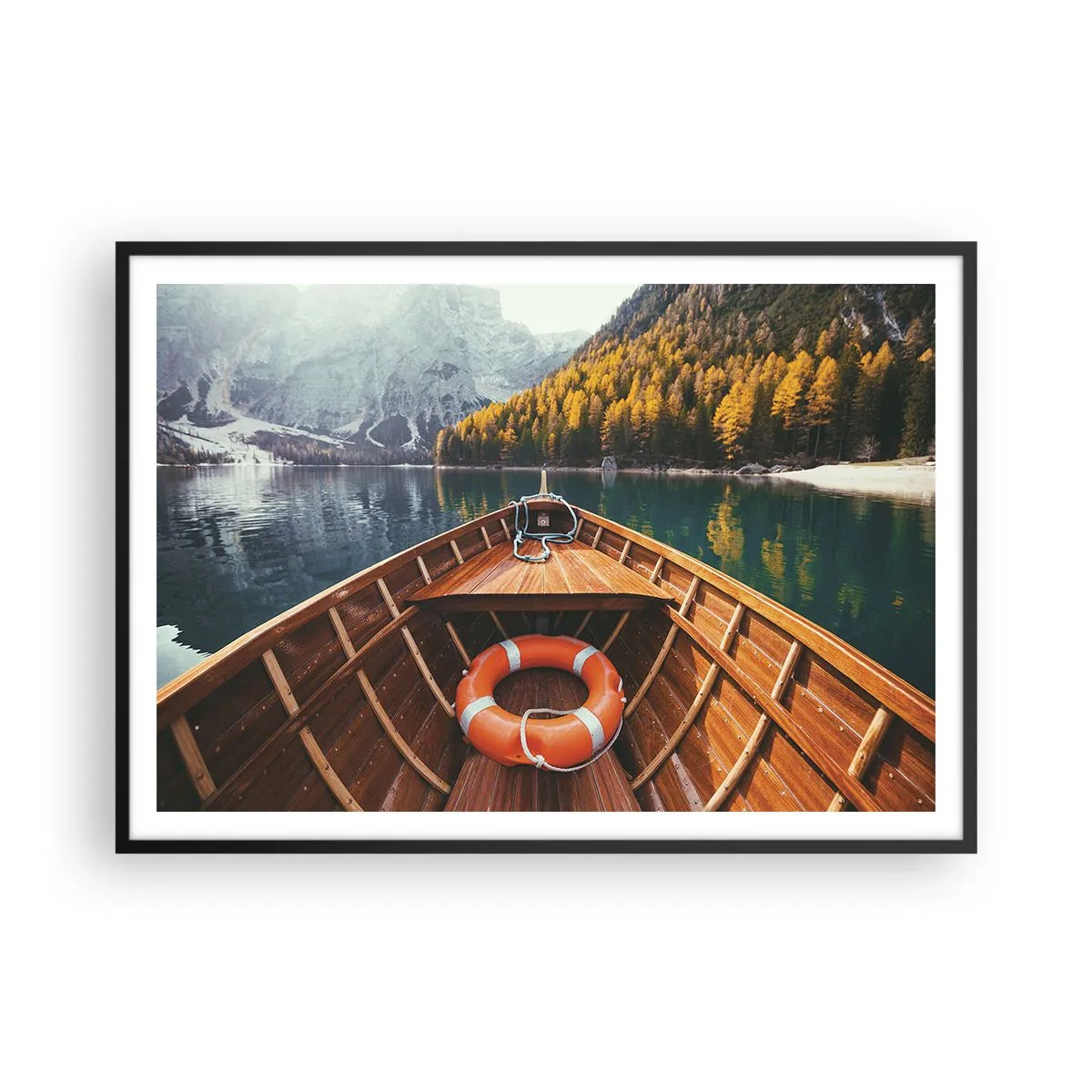 Poster în ramă neagră - Excursie pe munte - 100x70 cm