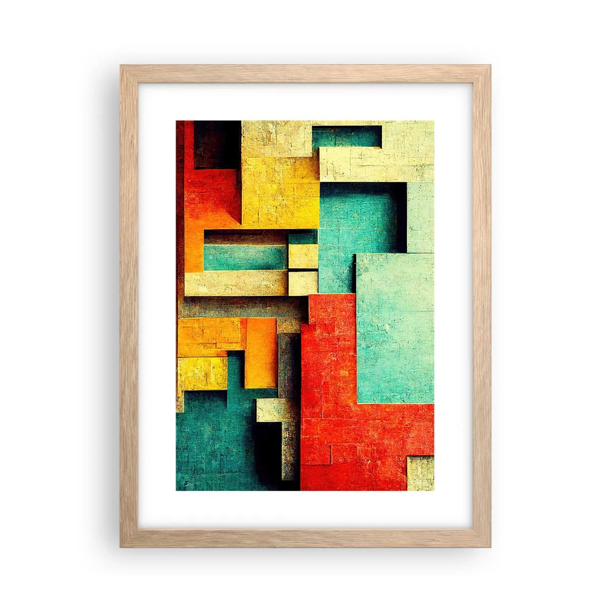 Poster în ramă de stejar deschis - Festival de unghiuri drepte - 30x40 cm