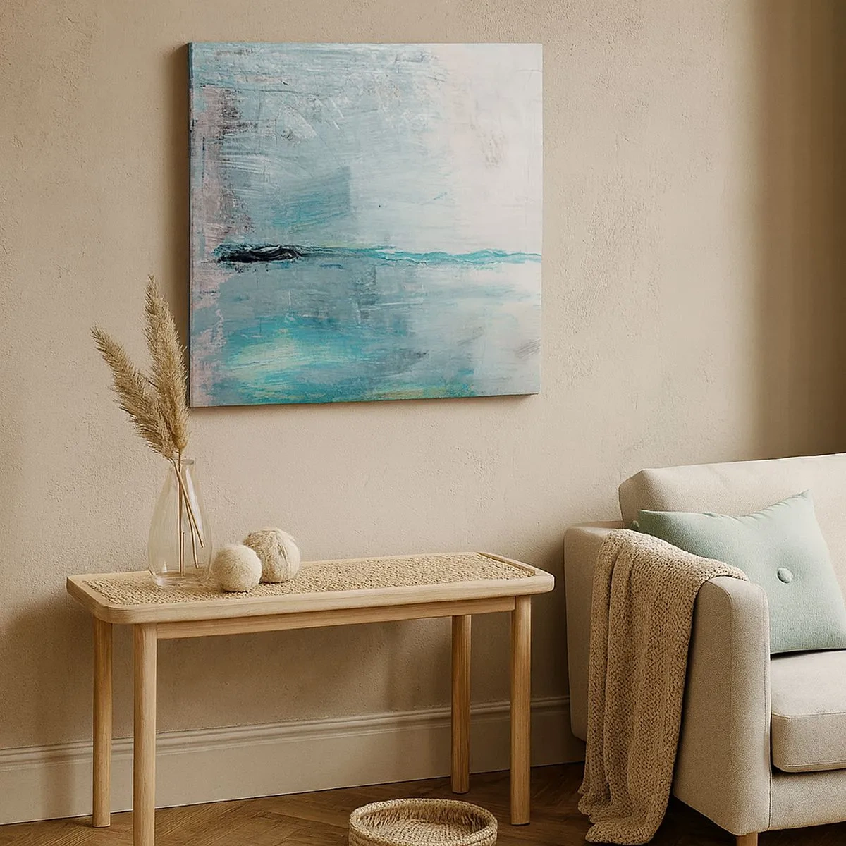 Tablou pe pânză - Orizontal în albastru - 30x30 cm