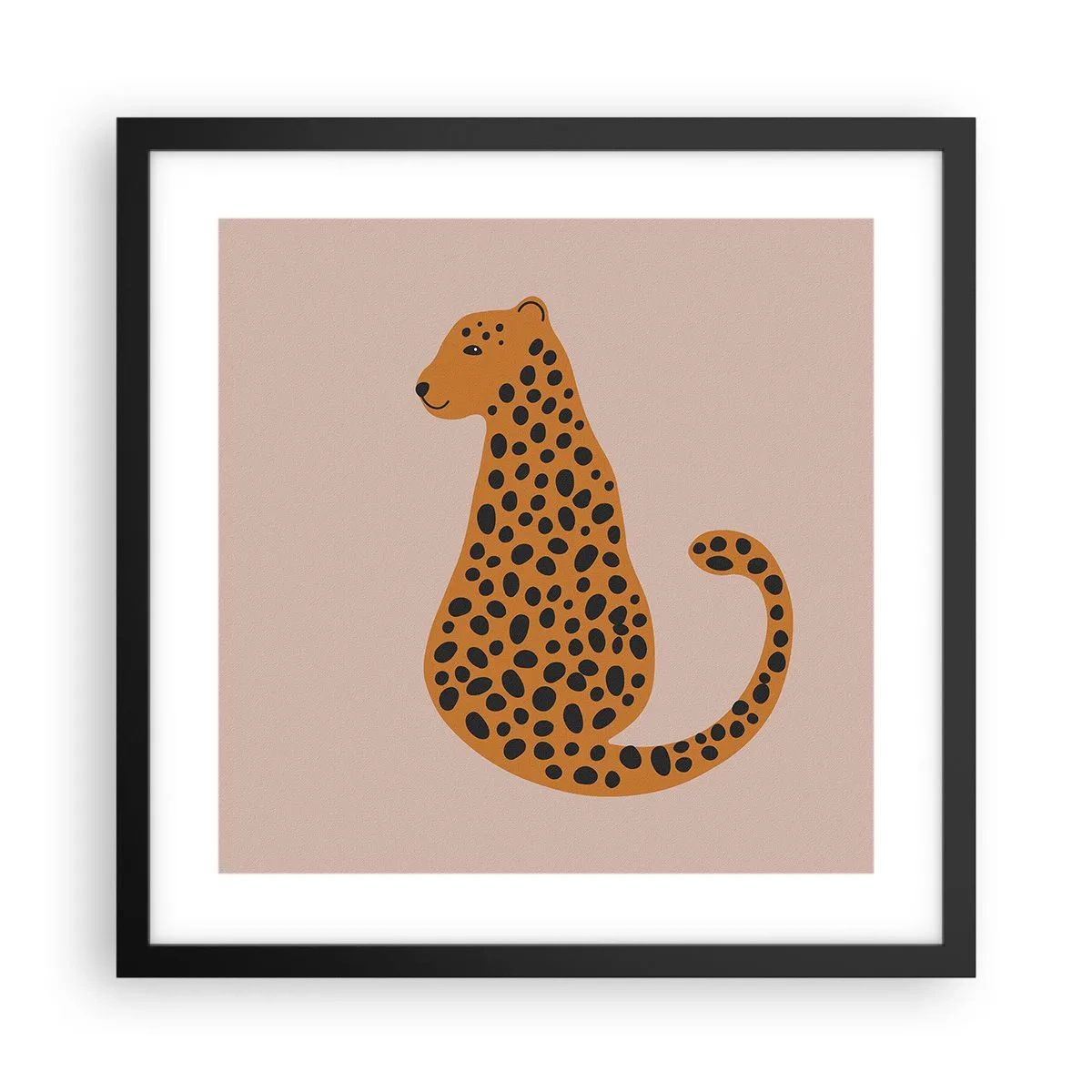 Poster în ramă neagră - Modelul leopard este tot timpul la modă - 40x40 cm