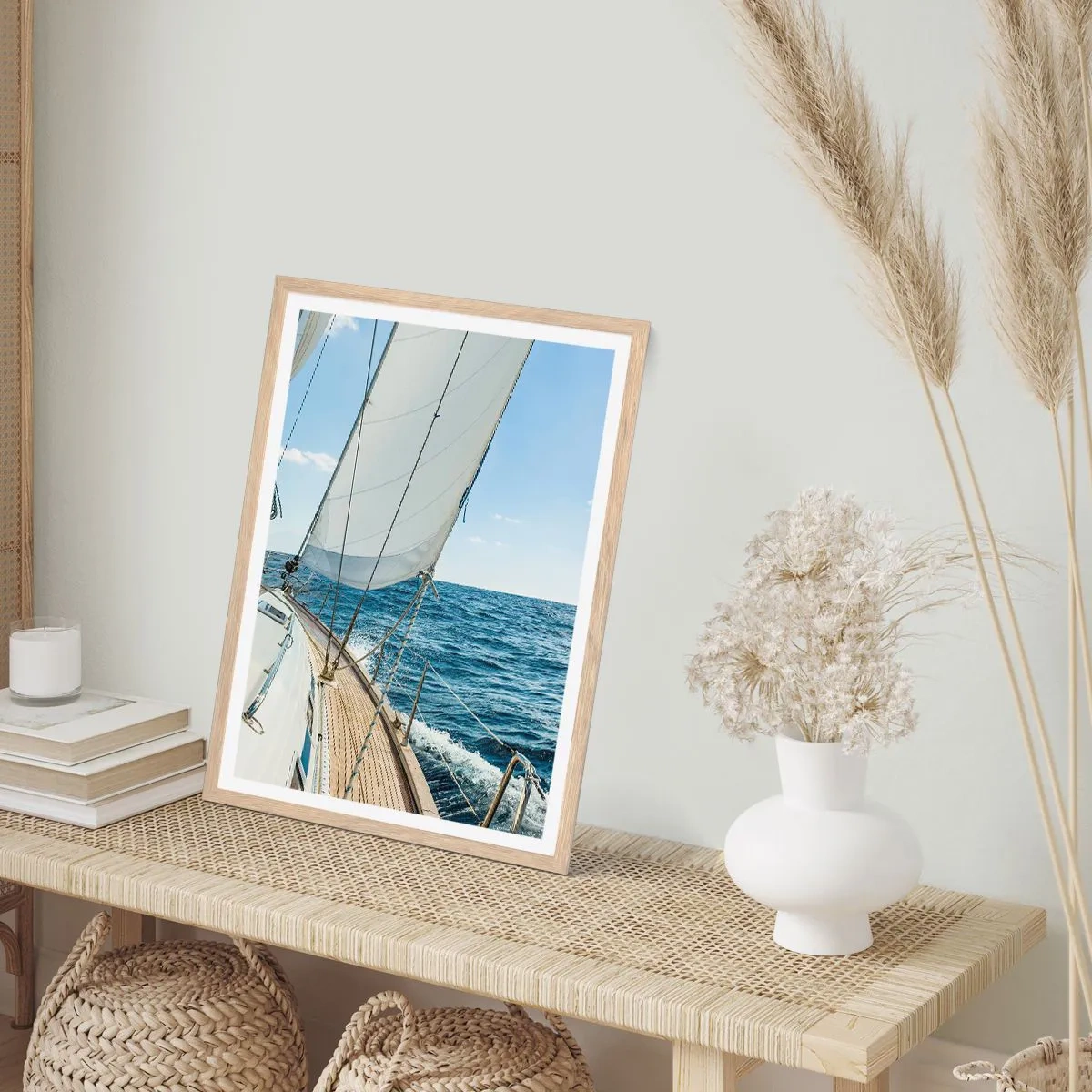 Poster în ramă de stejar deschis - Ahoy aventura - 30x40 cm