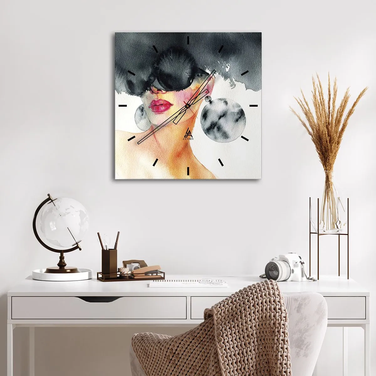 Ceas de perete - Ceas pe sticlă - Secretul eleganței - 30x30 cm