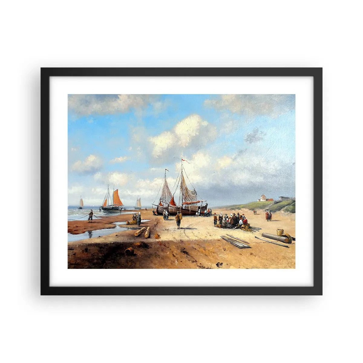 Poster în ramă neagră - Pescuit de succes - 50x40 cm