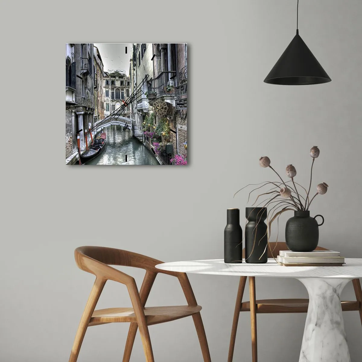 Ceas de perete - Ceas pe sticlă - Timp de secole în reverie tăcută - 40x40 cm