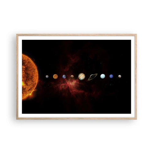 Poster în ramă de stejar deschis - Cartierul nostru - 100x70 cm