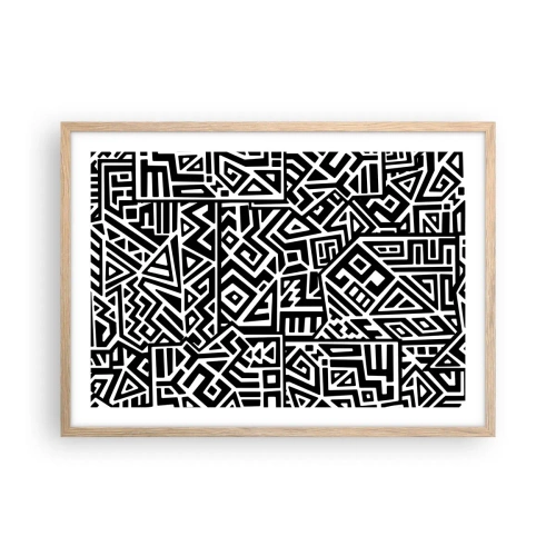 Poster în ramă de stejar deschis - Compoziție precolumbiană - 70x50 cm