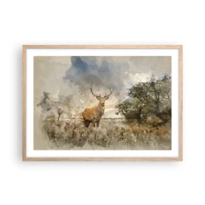 Poster în ramă de stejar deschis - Demnitate - putere - măreție - 70x50 cm