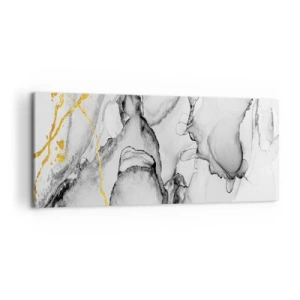 Tablou pe pânză - Compoziție cu motiv auriu - 100x40 cm