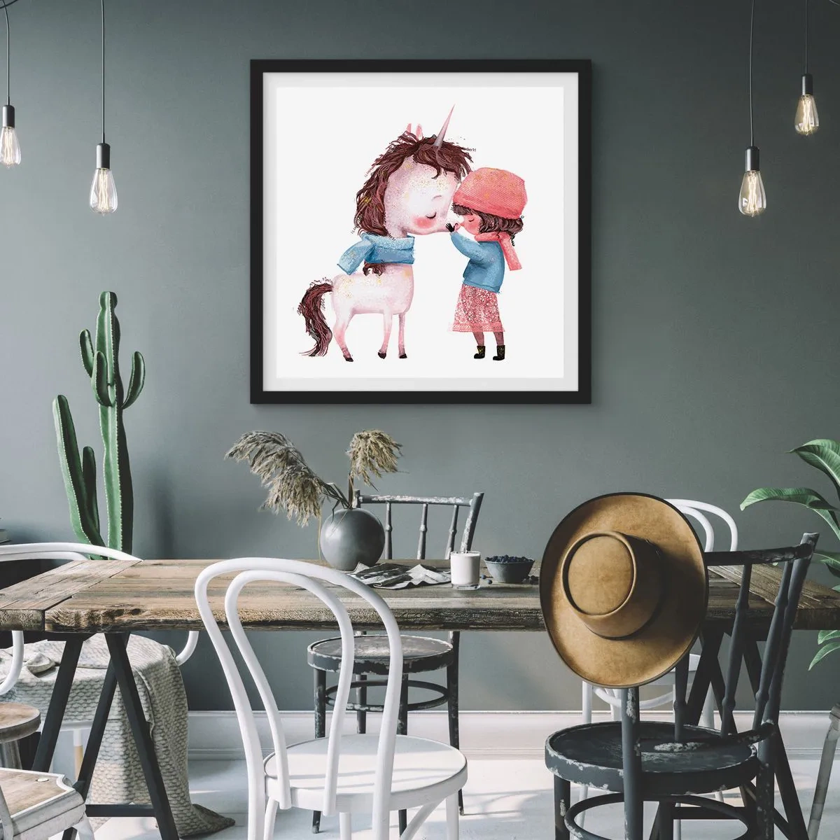 Poster în ramă neagră - O poveste de iarnă - 60x60 cm