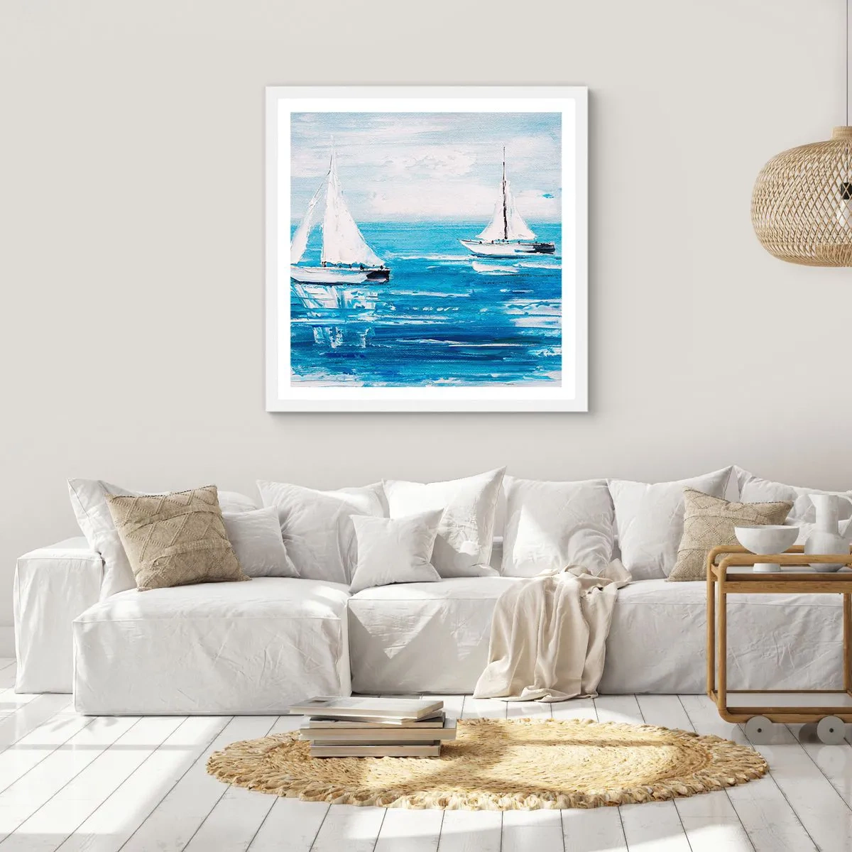 Poster în ramă albă - Cu un prieten alături de tine - 40x40 cm