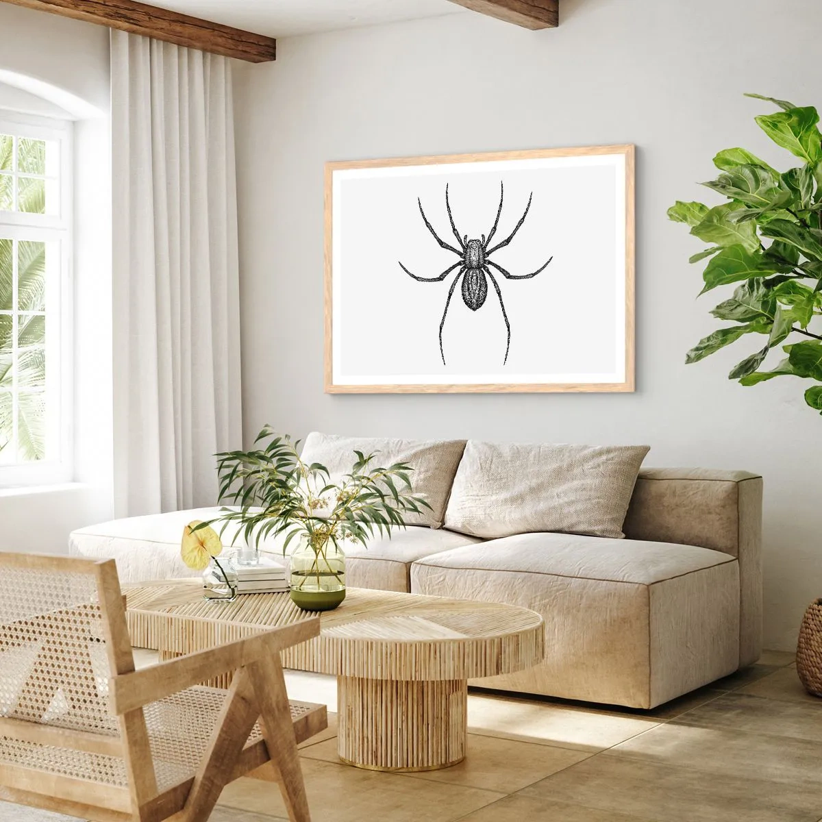 Poster în ramă de stejar deschis - Precizie tulburătoare - 100x70 cm