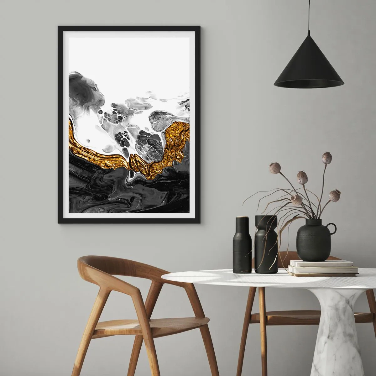 Poster în ramă neagră - Compoziție organică - 61x91 cm