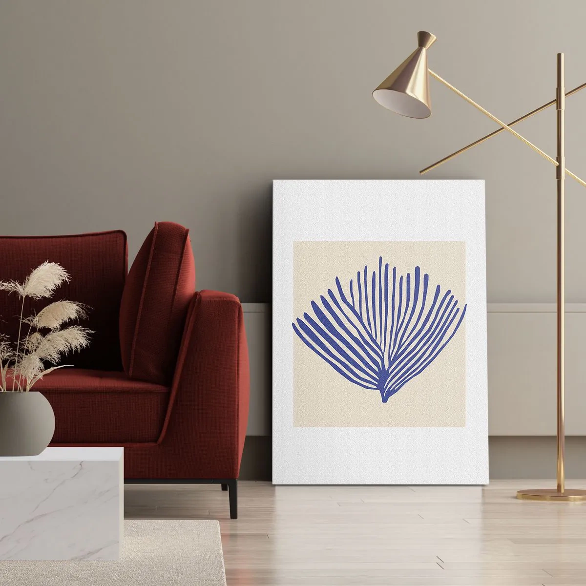 Tablou pe pânză - Evantai albastru - 70x100 cm