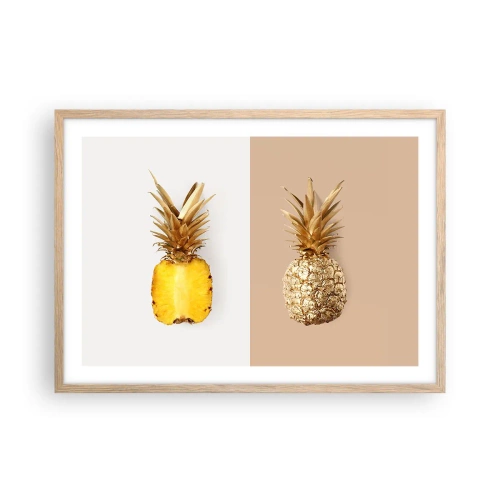 Poster în ramă de stejar deschis - Ananas de împărțit - 70x50 cm
