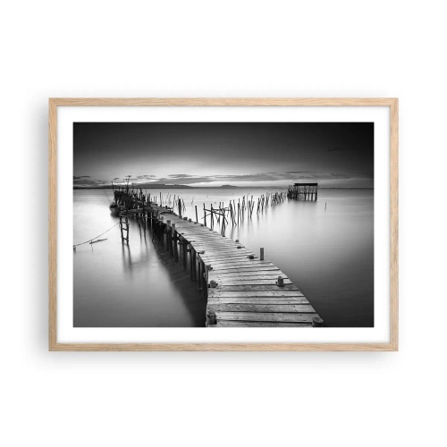Poster în ramă de stejar deschis - Liniștea unui țărm uitat - 70x50 cm